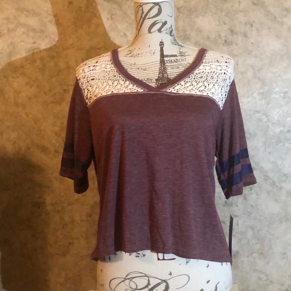 Jolt* Crochet Yoke Football Tee